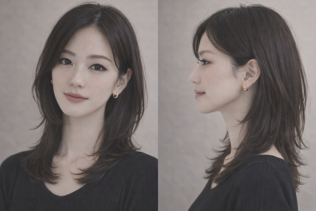 軽さを出して重たく見せないセミロング【ロング】