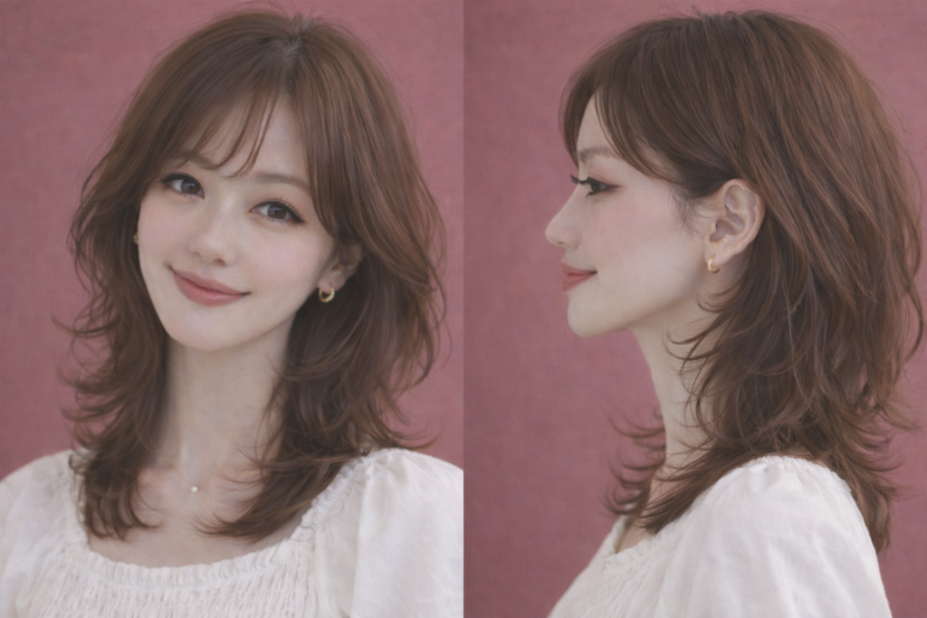 パーマ風アレンジで立体感を出すミディアムヘア【ミディアム】