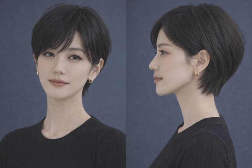 丸みシルエットでボリュームを出すショートカット【ショート】