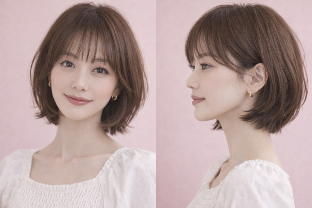 薄すぎないシースルー前髪のボブスタイル【ショート】