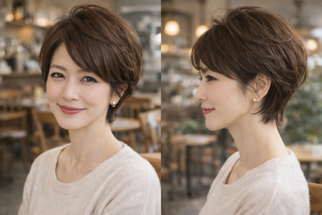 トップに丸みを出したふんわりショート【ショート】