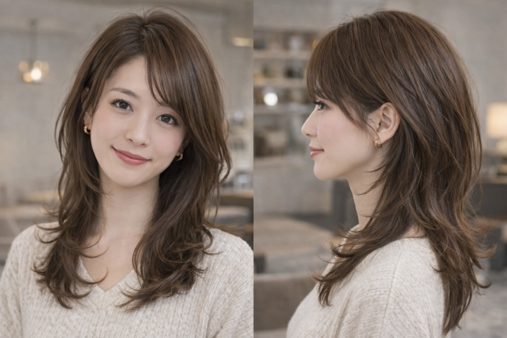 立体感を出したセミロング【ロング】