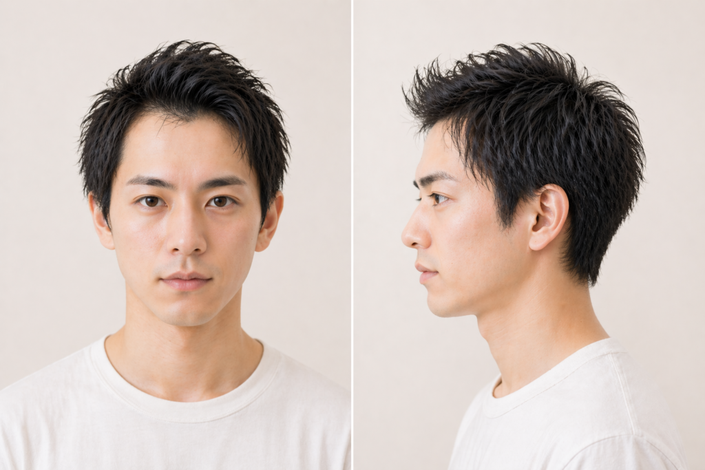 アップバングショート｜額を出して後退を自然に見せる