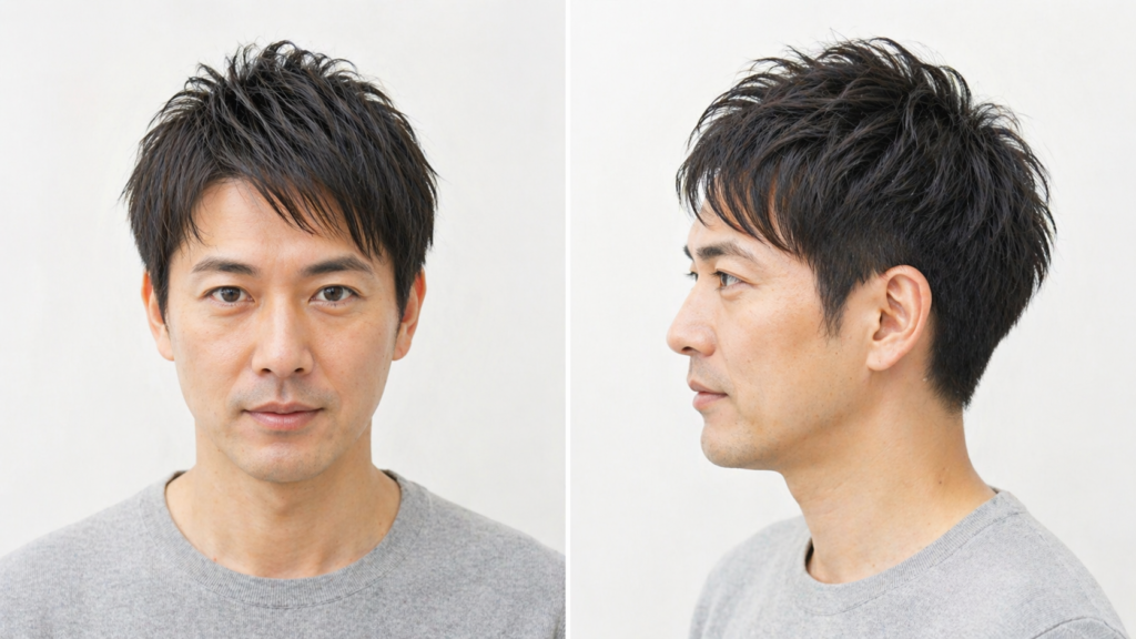 ショートレイヤー｜前髪に動きを出して生え際をぼかす