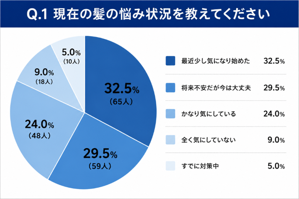 Q1.現在の髪の悩み状況を教えてください